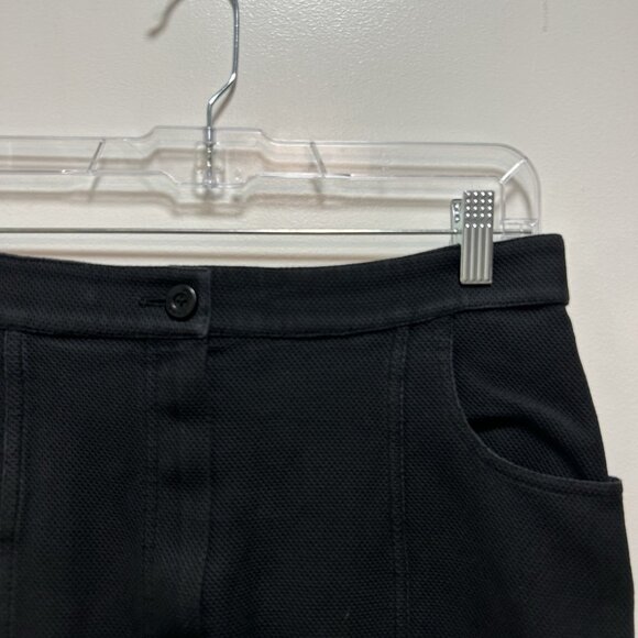 Chanel Vintage Linen Blend Wool Button Front Pencil Skirt Buttons Pocket Small - Picture 3 of 16